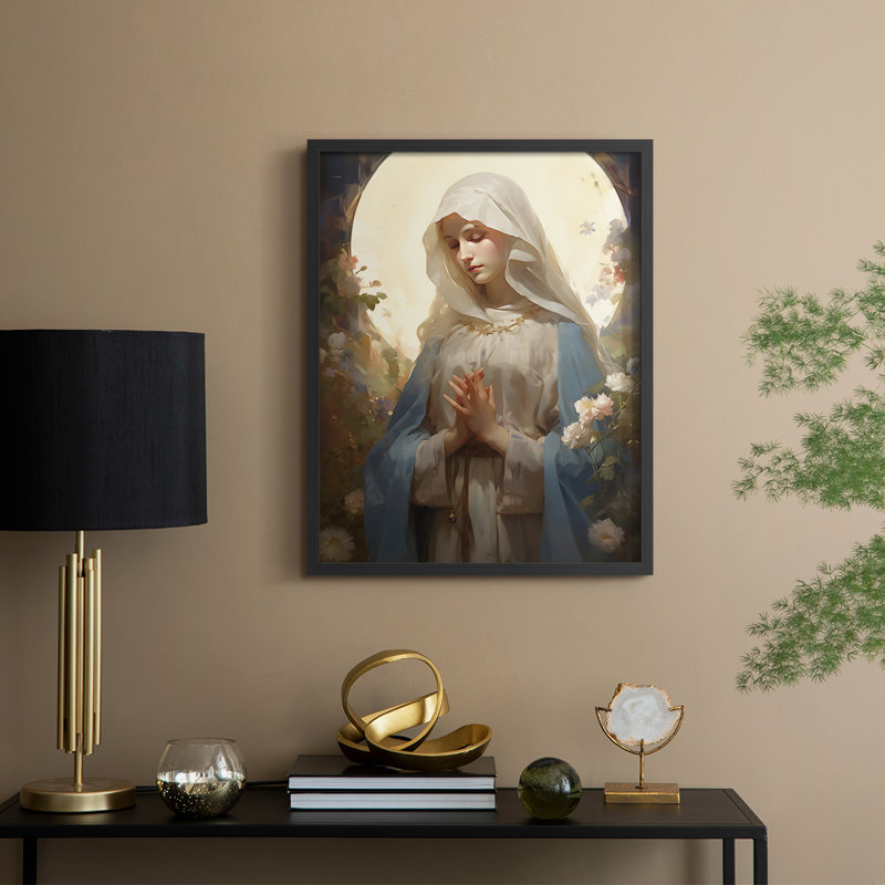 Série Religious Lxxv - reproduction encadrée de qualité supérieure - prête à être accrochée - aucun clou requis, Noir