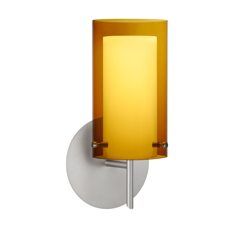 Morena Armed Sconce, Satin Nickel, Transparent Armagnac/Opal
