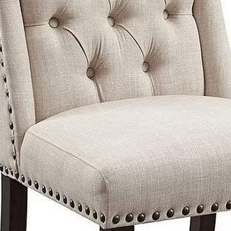 Chaise de salle à manger rembourrée Gurvis, Gris clair