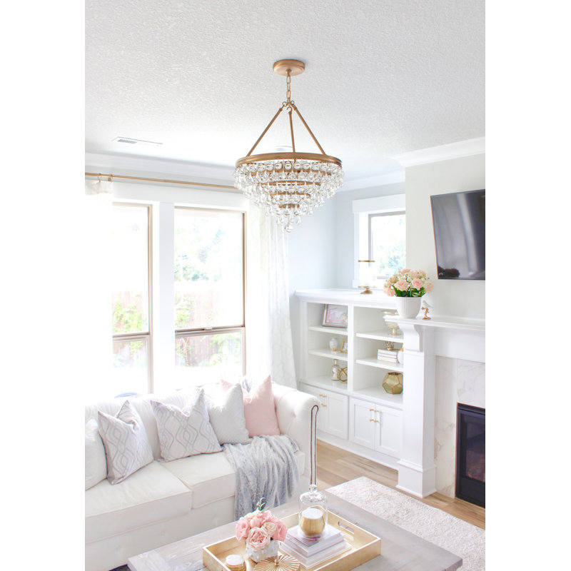 Freddy 6 - Light Dimmable Tiered Chandelier, Vibrant Gold