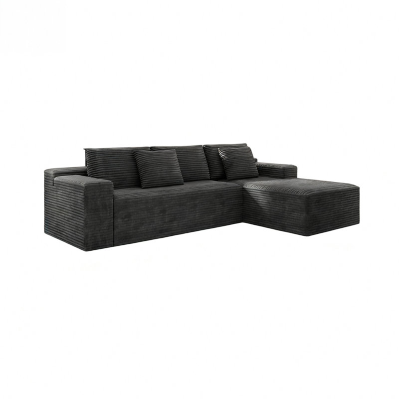 Canapé modulaire 104,3 x 68,9 po, Rose, Orienté à droite