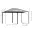 Pavillon de jardin extérieur 13 pi x 10 pi, gris Auvent, structure en acier, 6 parois latérales. Protection pour jardin, pelouse, cour et terrasse - Gris - Portant - Auvent