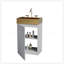 Meuble-lavabo rayé autoportant 20 po avec lavabo en acier inoxydable-488867929