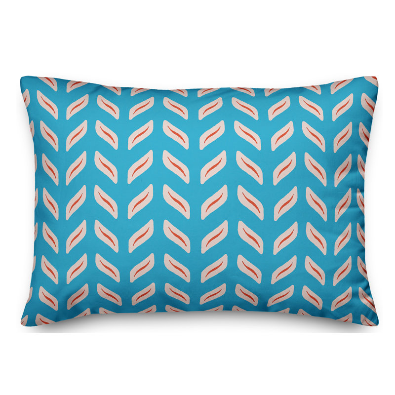 Tire Track Lumbar Pillow, Blue/Brown