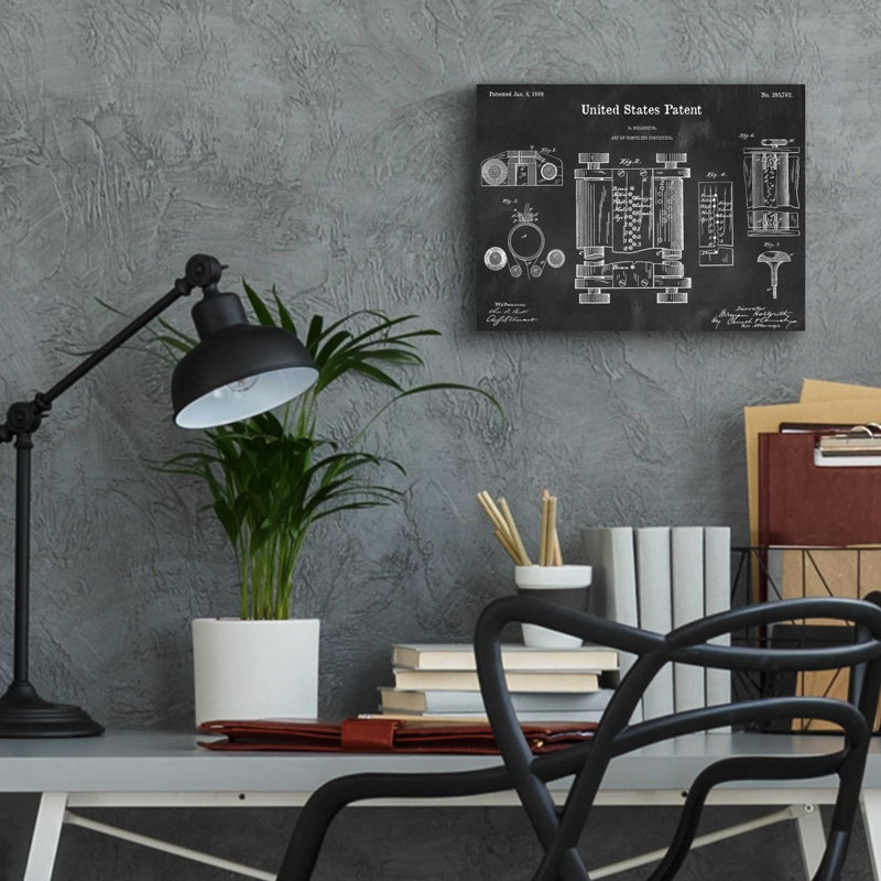 «Tubular Machine Blueprint Vernis», impression sans cadre, H 12 po x l 16 po x P 0,13 po