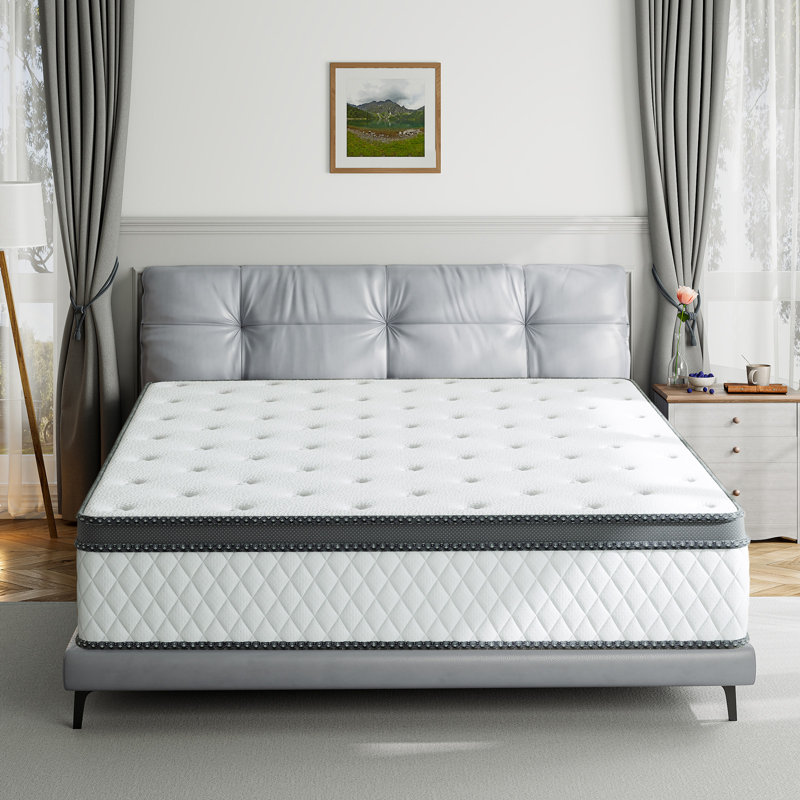 Fraida 10"/12"/14" Medium Cooling Gel Memory Foam Hybrid Mattresses with Certipur-US Certified Pocket Spring, Pressure Relief, and Motion Isolation