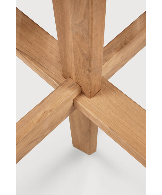 Outdoor Round Teak Dining Table, 53.5" Diameter