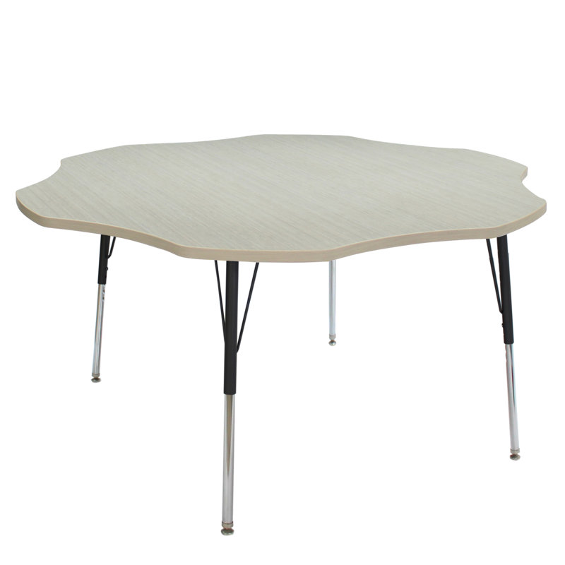 Table d'activité avec pieds réglables La Madera, Sable asiatique / noir, Roulement pivotant standard