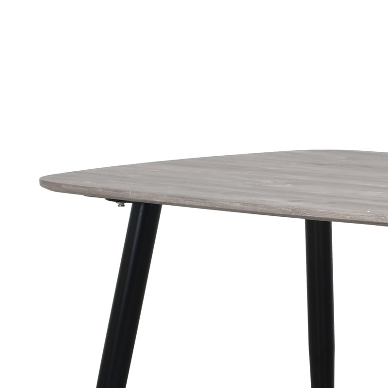 Aspen Rectangular Dining Table with 4 Diamond Stitch Upholstered Fabric Chairs - Modern Dining Set, Light Grey, Grey Oak