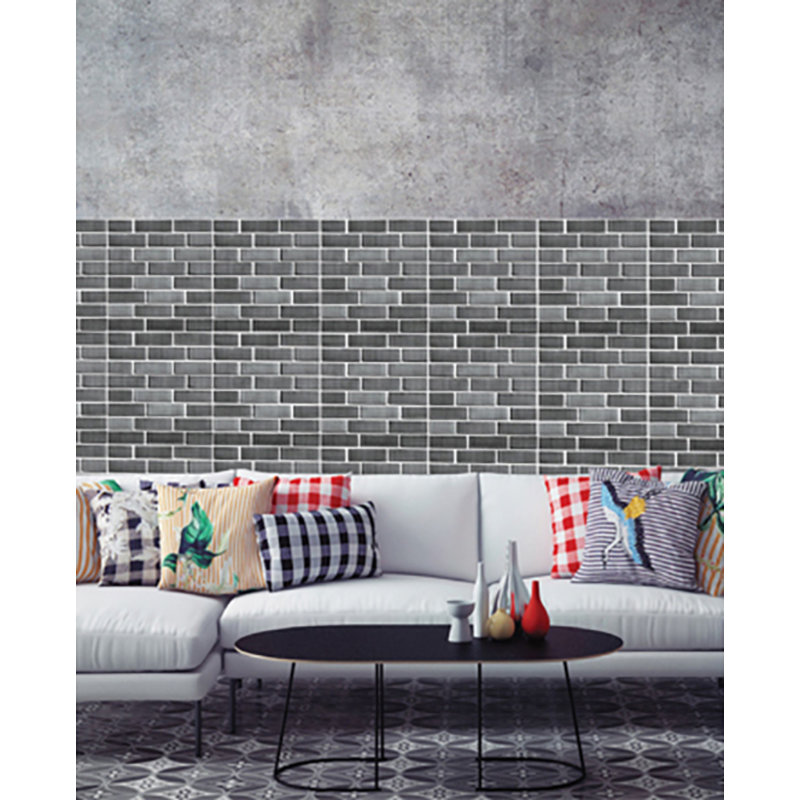 30.5cm W x 30.5cm L PVC Peel and Stick Field Tile, Grey