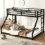 Twin Xl Over Queen Bunk Bed,metal Bunk Bed For Adults & Teens, Noise-free, Space-saving Frame, No Box Spring Needed, Black