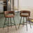 George Bar Stools Set Of 2 Counter Height Suede-textured Fabric Upholstered Modern Barstools With High Backs 4 Metal Legs Chair For Kitchen Island Dining Room Bar-847166797