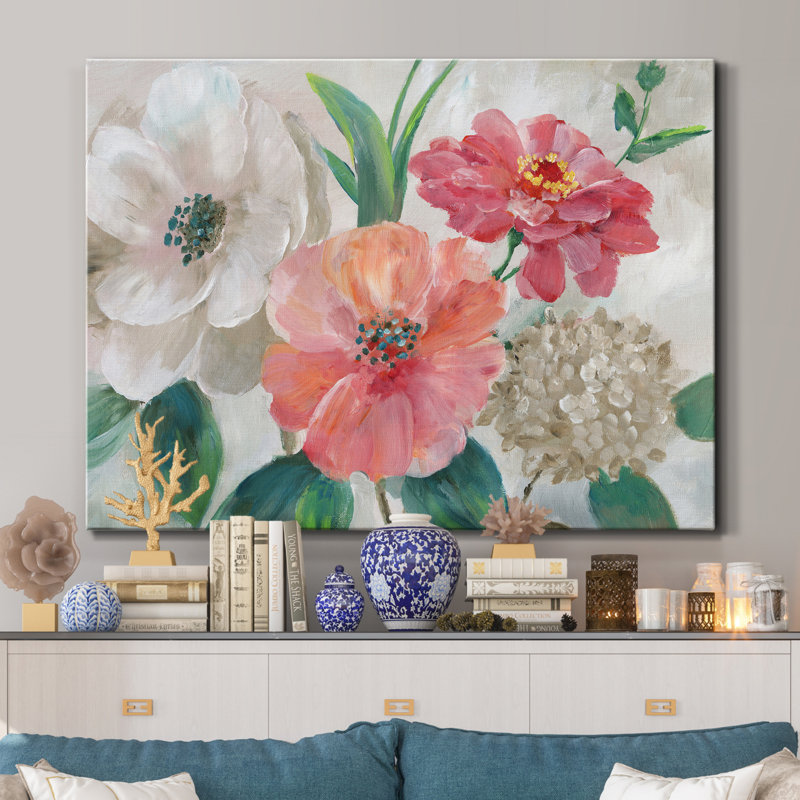 Color Pop Bouquet - Impression sur toile tendue, H 40 po x l 30 po x P 1 po