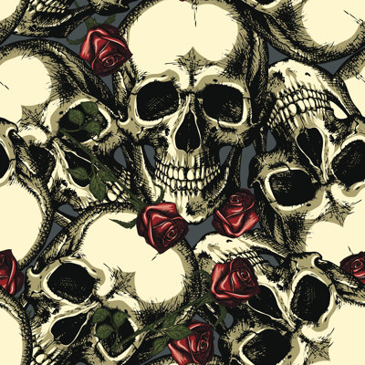" Skulls With Roses " by Andrcat