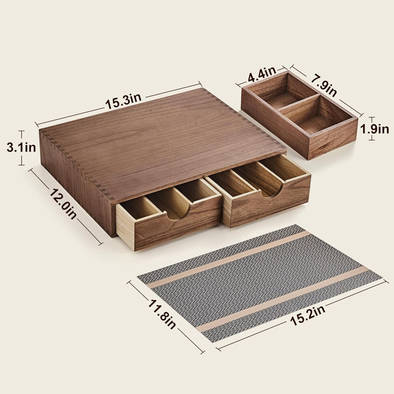 Organisateur de tasse à café en bois K Support pour cafetière à tiroir K Pod, support Kcup, capacité de 30 dosettes