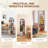 Rotating Bookshelf, 360 Degree Revolving Bookcase, 4-Tier Spinning Bookshelf, Clear Acrylic & Solid Wood Rotating Bookcase For Kid’s Playroom, Bedroom And Living Room, Square