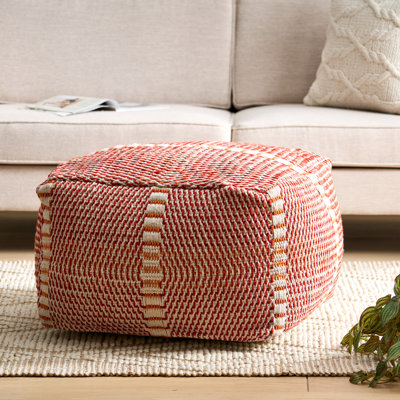Repose-pieds extérieur rectangulaire avec coussin boho Jovanni