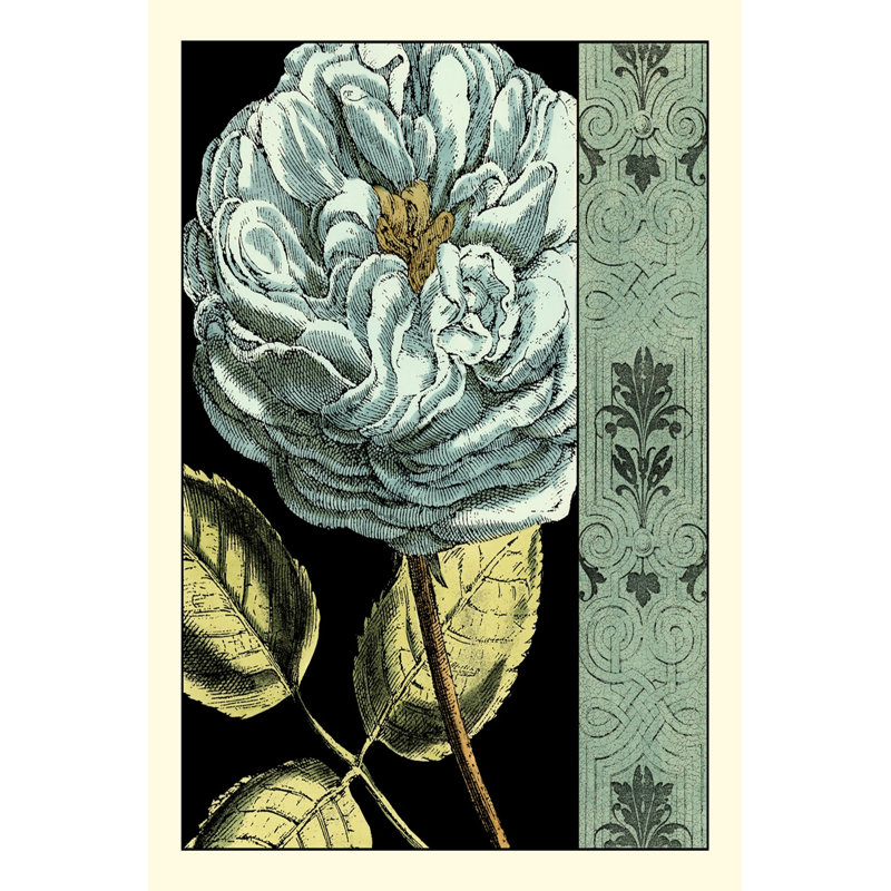 Nouveau Floral In Blue IV by Vision Studio - Wrapped Canvas Painting, 122cm H x 81cm W