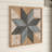Wood Handmade Southwestern Star Geometric Blue Wall Decor with Cream and Brown Accents