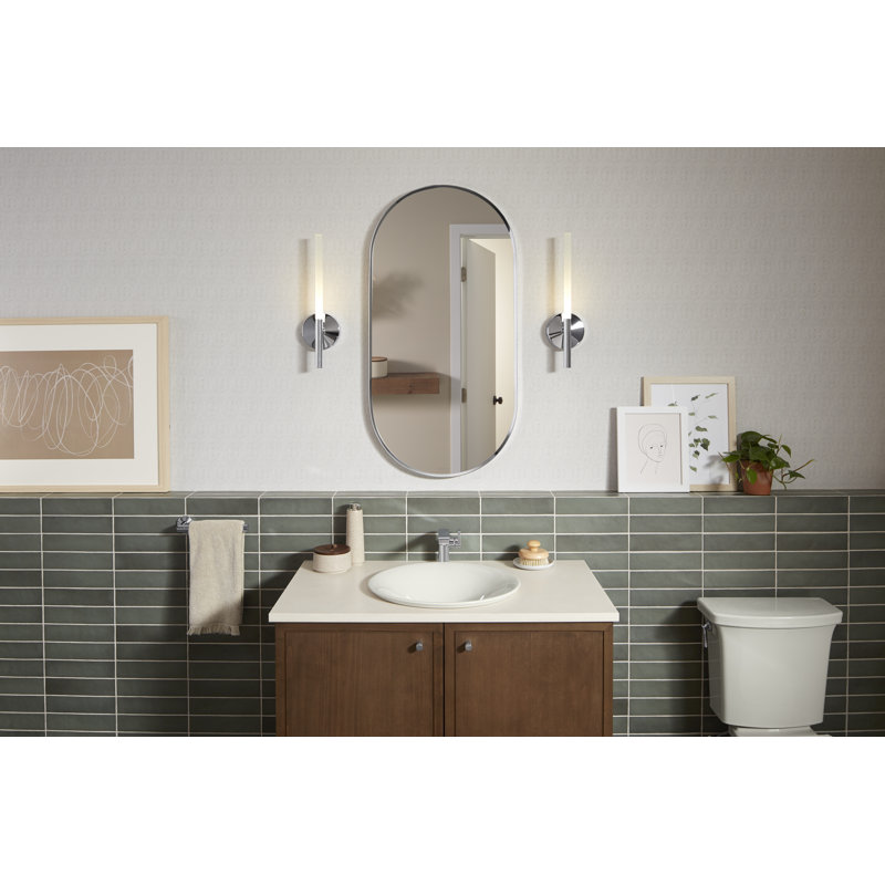 Essential Decorative Bathroom / Vanity Mirror, Polished Chrome, 36" x 18"