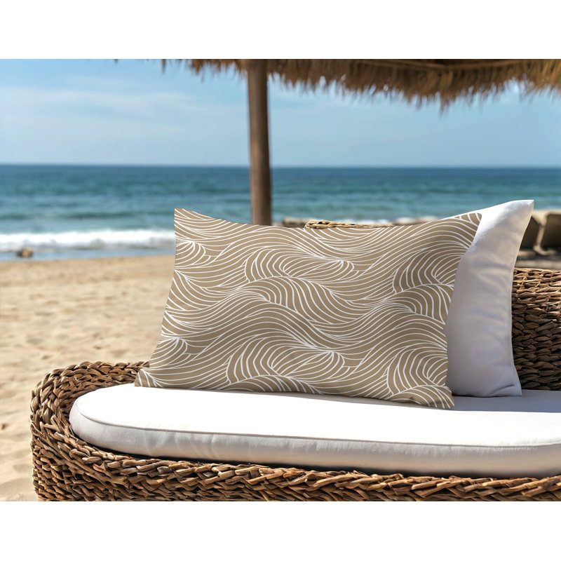 Barnon Reversible Throw Pillow, Beige, 14"H x 20"W