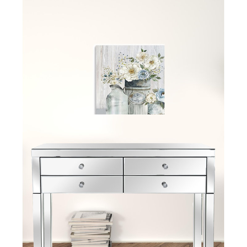 Rustic Grey Flowers Unframed Print Wall Art