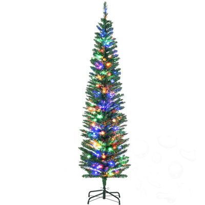 6ft Skinny Shape LED Pencil Christmas Trees with Steel Base