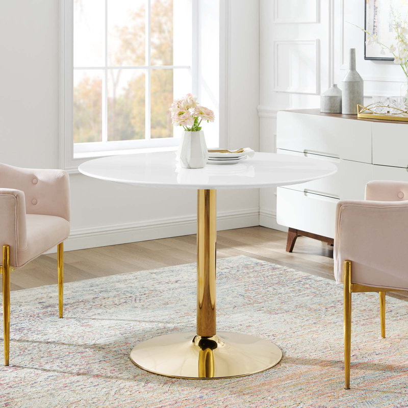 Modway Verne Dining Table, White, 40" W x 40" L