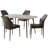 55.1'' Rectangular Dining Table Set, Modern Kitchen Table, Steel Legs (1 Table 4 Chairs)-436812394-436812404