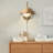 Aminda Gold Plug-in Wall Sconce with Frosted Globe and Rattan Shade