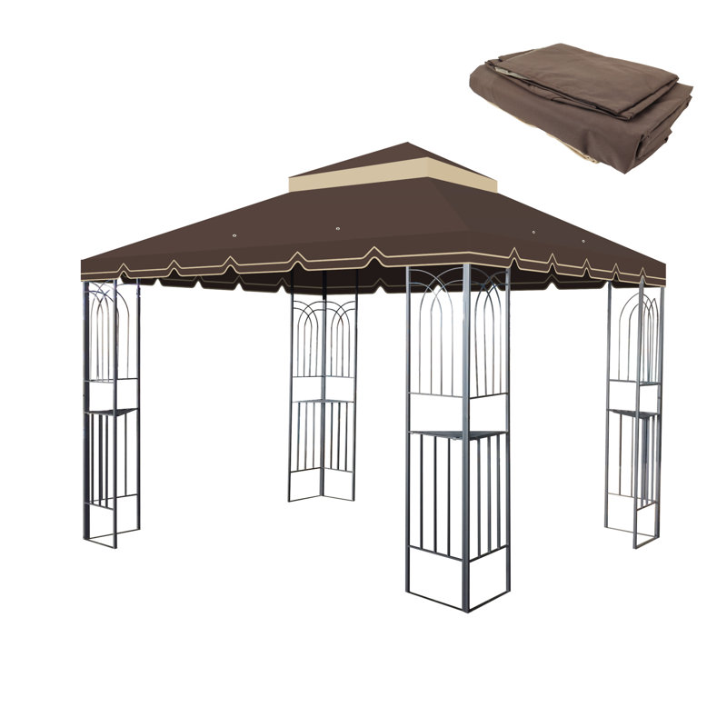 Auvent de remplacement pour abri de jardin 10 pi x 10 pi (base non incluse), Brun