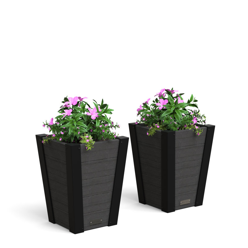 Grande jardinière effilée Mayne Horizon, H 18 po x l 15 po x P 15 po, Ensemble de 2