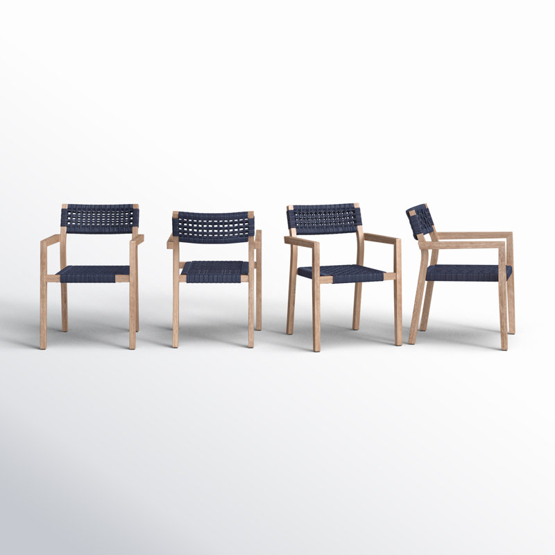 Fauteuil empilable en eucalyptus pour le patio Fleur