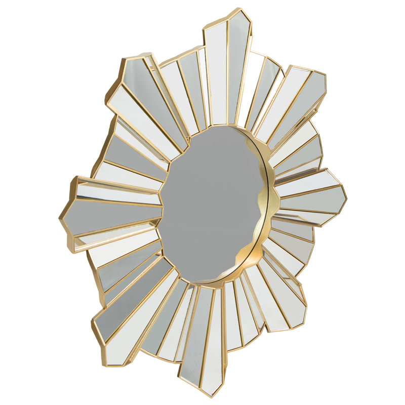 Miroir mural rond 25 po Sunburst Wave