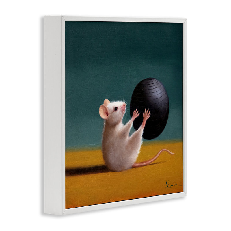 Art souris, giclée par Lucia Heffernan, Giclée encadrée blanc bord de mer, H 24 po x l 24 po
