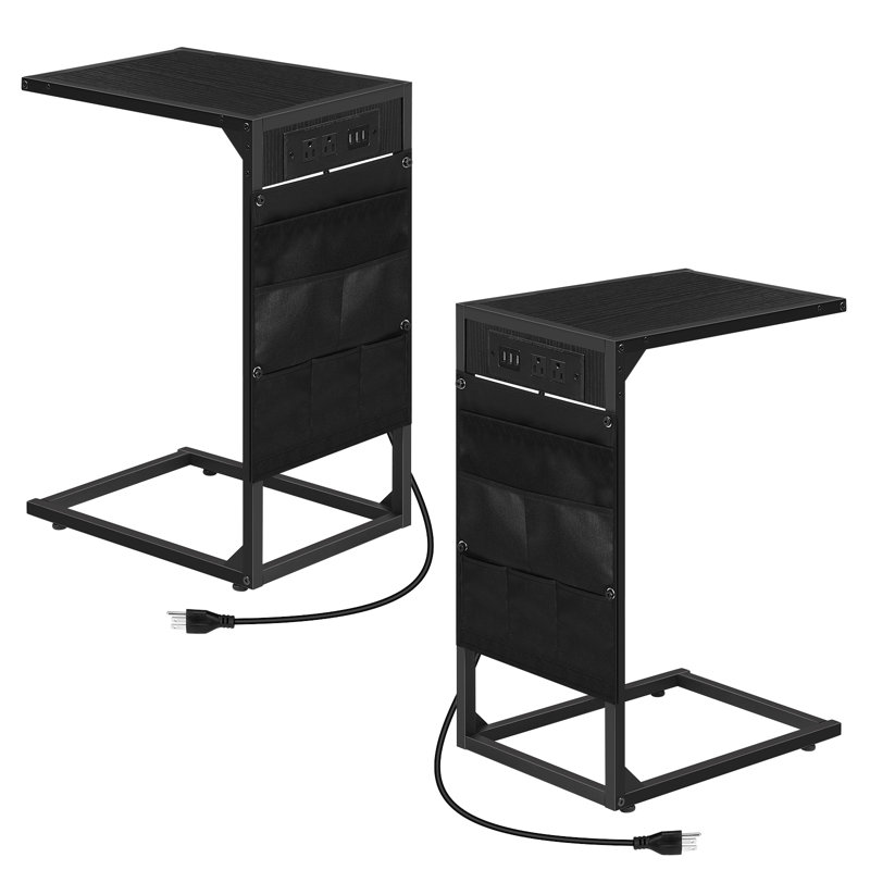 Keyairah End Table Set, Black, Black