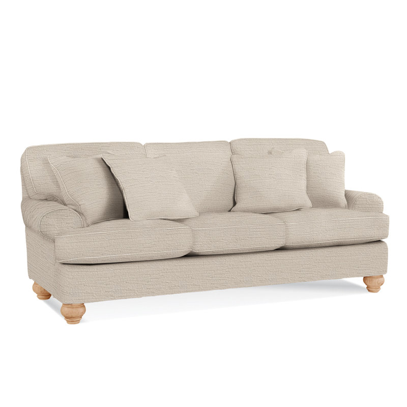 Canapé-lit Artisan Landing, Bois de santal, Matelas Air Dream, Rayures bleues / beiges 0209-61