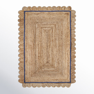 Damask Petals Braided Jute Area Rug