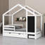 Lit simple avec tableau noir - tiroirs et deux options d'assemblage incluses