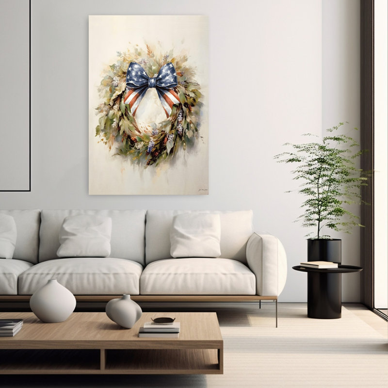 Americana, couronne, art contemporain rustique, H 60 po x l 40 po