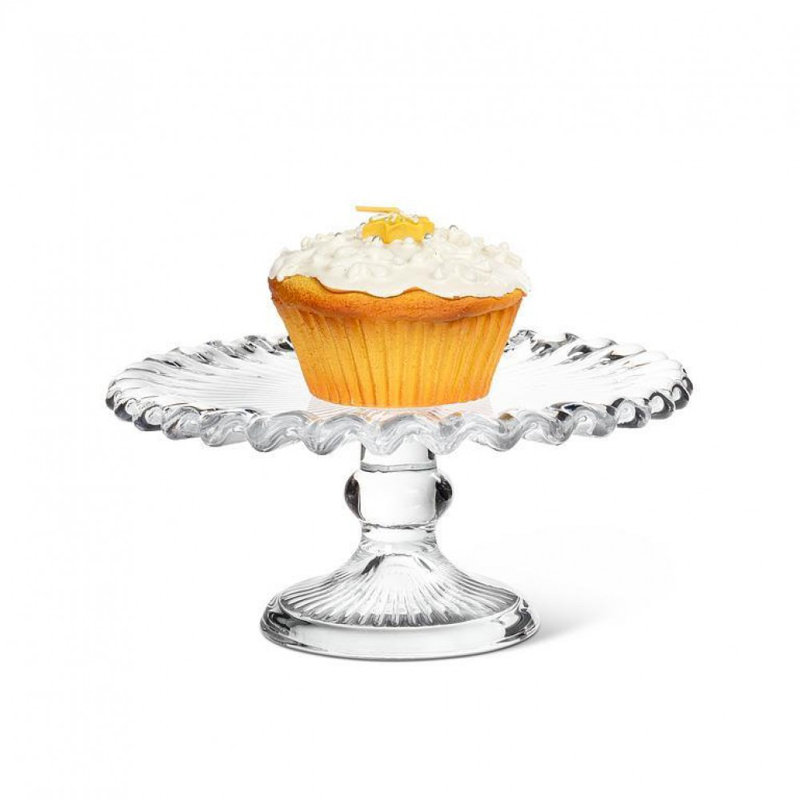 Small Rimmed Edge Pedestal Cake Stand