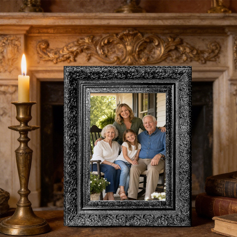 Cadre photo mural 1 pièce 5 "x 7" noir pour mémoire de voyage, Noir, 1, L 5 po x H 7 po