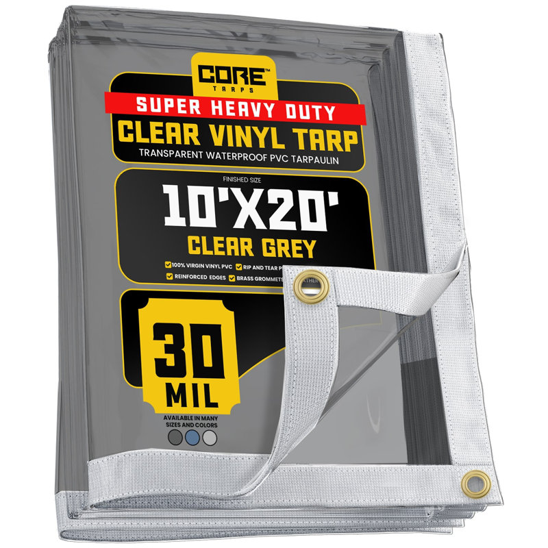 Bâche en vinyle 30 mil Extreme, H 240 po x l 120 po x P 1 po, Gris transparent
