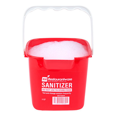Restaurantware Cleaning Bucket 3 Quart Pack of 1 Plastic Square Bucket for Washing Mopping, Sanitizing Bucket with Built-In Spout and Handle, Red Utility Tool for Household Commercial Use