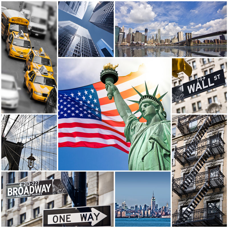 Ivette New York City Collage by Delpixart - Wrapped Canvas Print, 76cm H x 76cm W x 3.8cm D