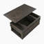 Table basse traditionnelle à plateau relevable rustique avec rangement brun