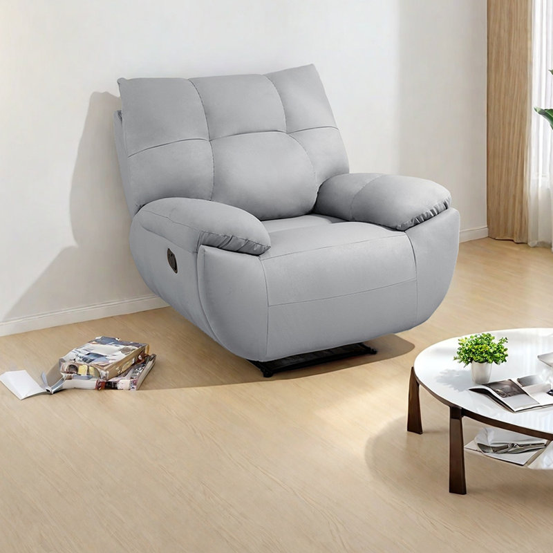 Comfortable faux leather lounge chair, Light Gray