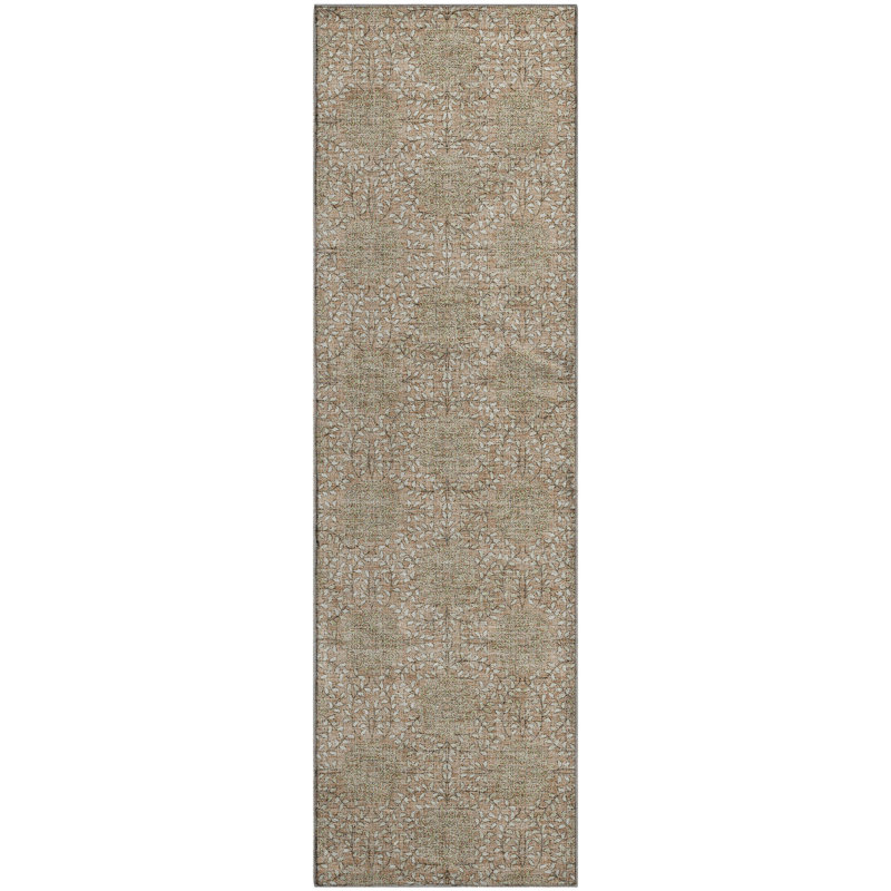 Premium Machine Washable Crestover AMF1856 Damask Rug, Runner 2'3" x 7'6"