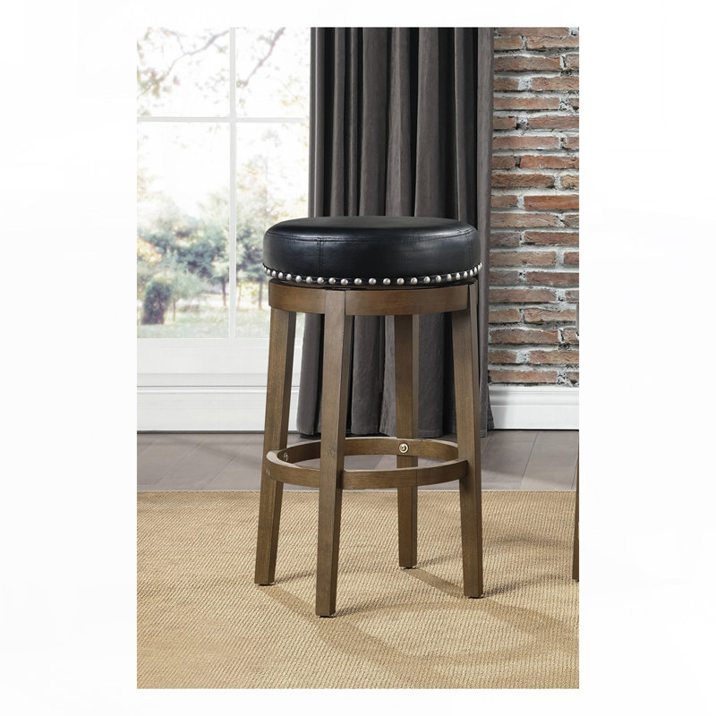 Ensemble de tabourets ronds et pivotants, Tabouret de bar (siège d'une hauteur de 30,5 po), Noir