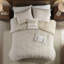 Édredon 3 pièces en coton teinté - rayures taupe
